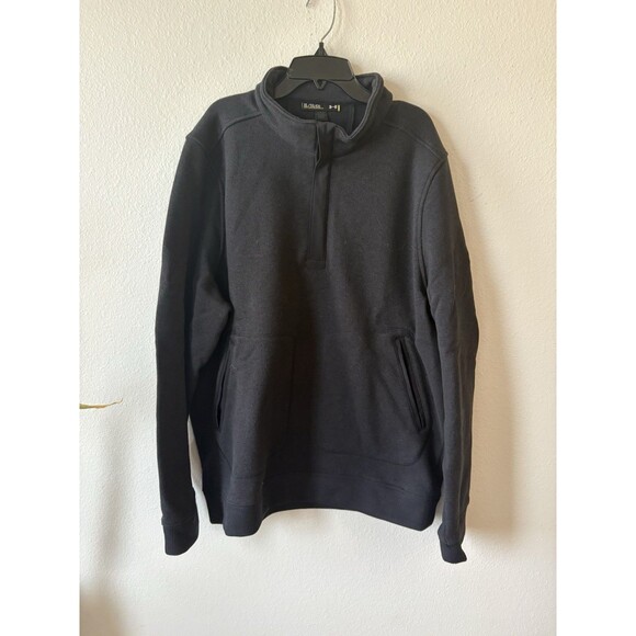 Under Armour Men's 1/4 Zip Pullover Loose Sweater Black Size XL - Picture 1 of 4